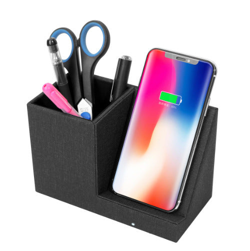 Desktop Storage Wireless Charging Case Mobile Phone Pen Holder