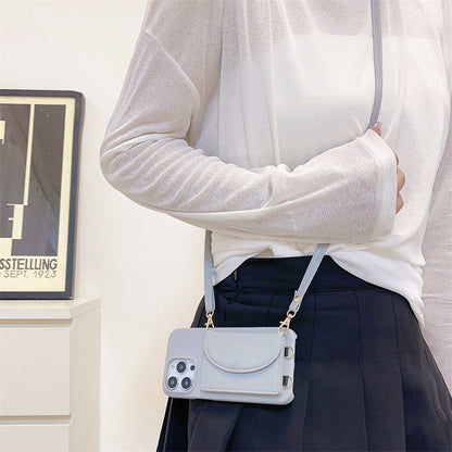 Suitable Phone Case Card Holder Lanyard Litchi Pattern