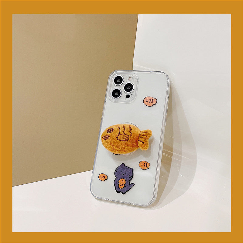 Cat Plush Taiyaki Stand Phone Case