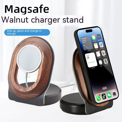 Walnut Magsafe Magnetic Wireless Charging Bracket