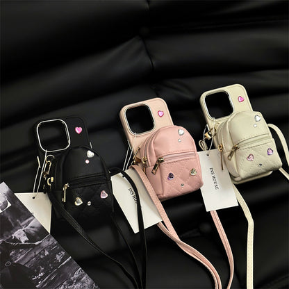 Crossbody Wallet Phone Case For ApplePhone Cute Light