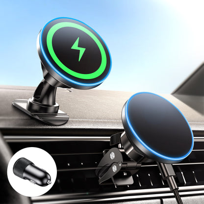 15W Magnetic Mobile Phone Wireless Fast Charge Car Navigation Holder