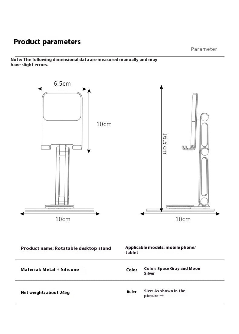 Compact And Portable 360-degree Rotating Mobile Phone Tablet Stand