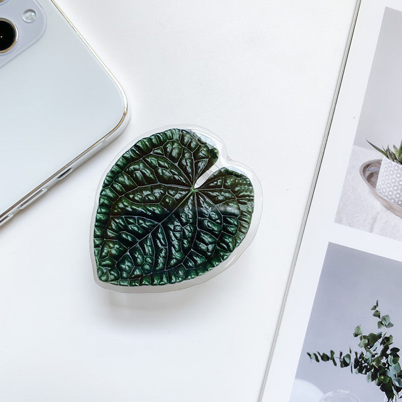 Cute Green Leaves Smartphone Holder Finger Stand