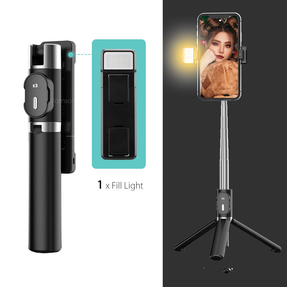 Bluetooth Fill Light Selfie Stick Mobile Phone Integrated Tripod Selfie Stick