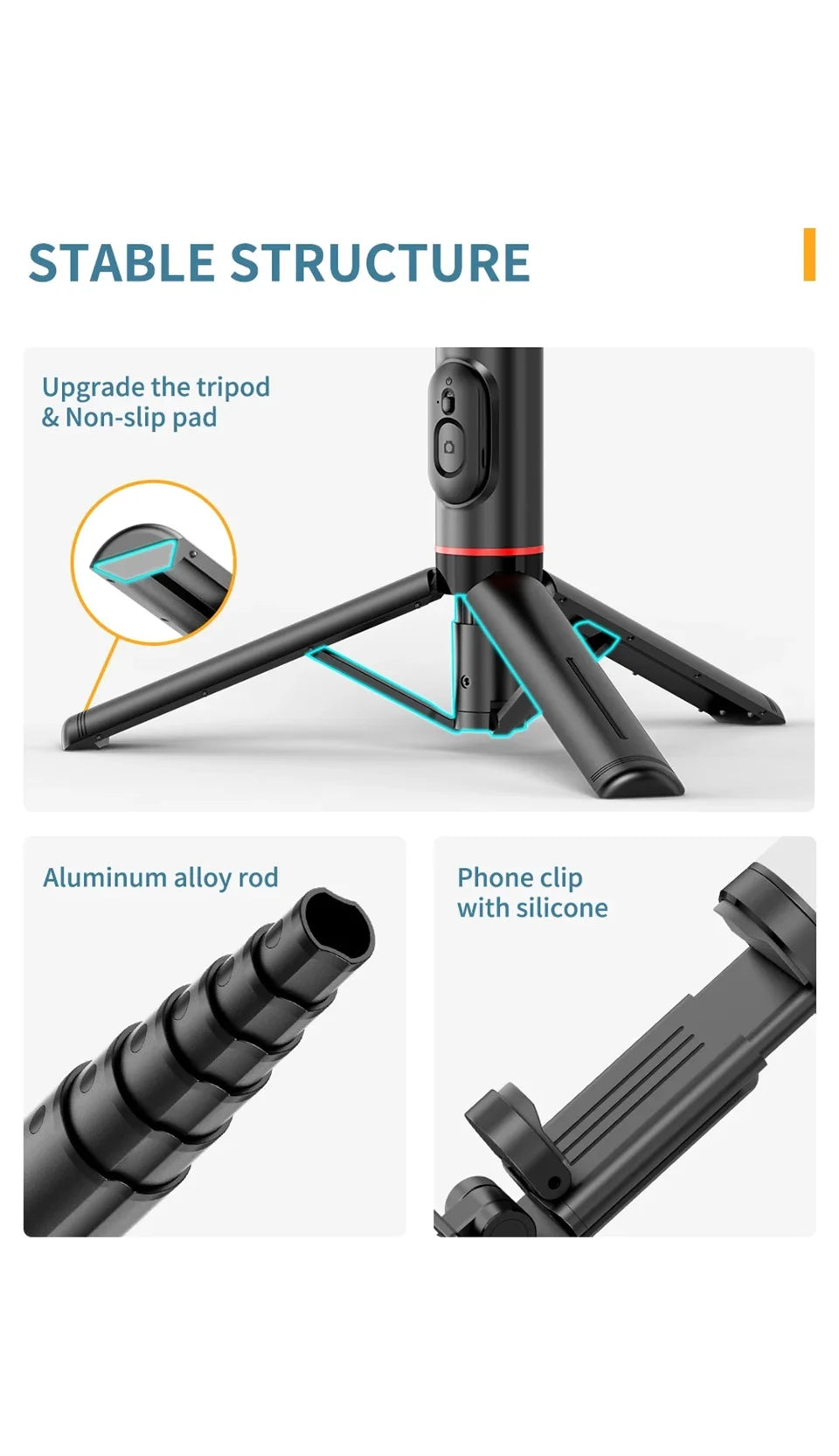 Q12S Foldable Wireless Selfie Stick Bluetooth Monopod