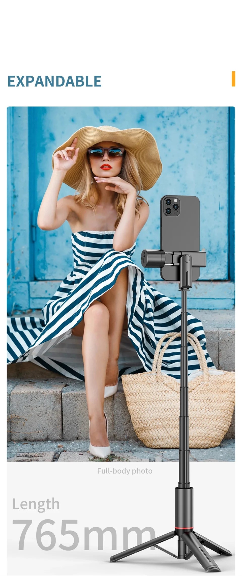 Q12S Foldable Wireless Selfie Stick Bluetooth Monopod