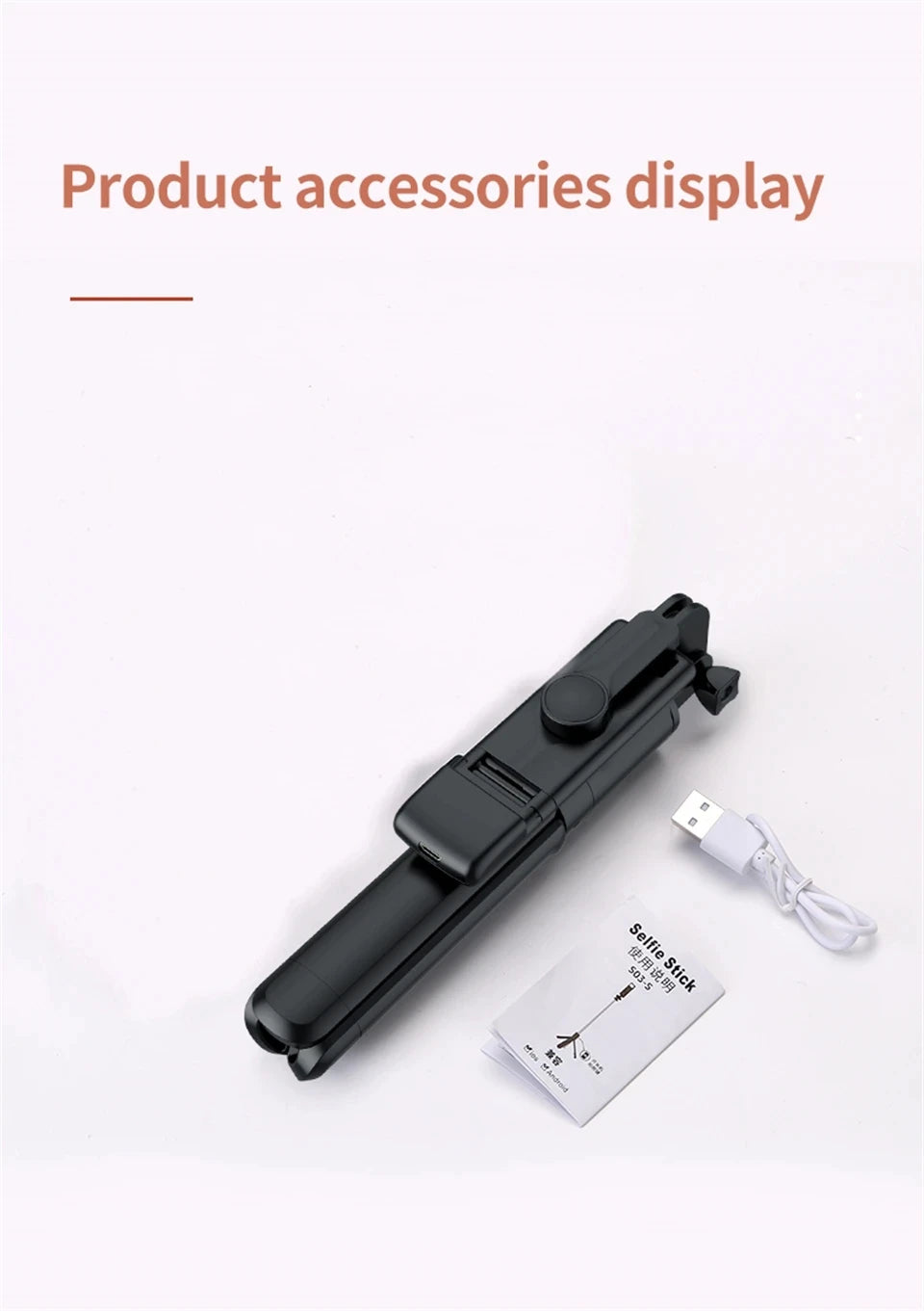 Bluetooth Selfie Stick Tripod Desktop Stand Phone Holder