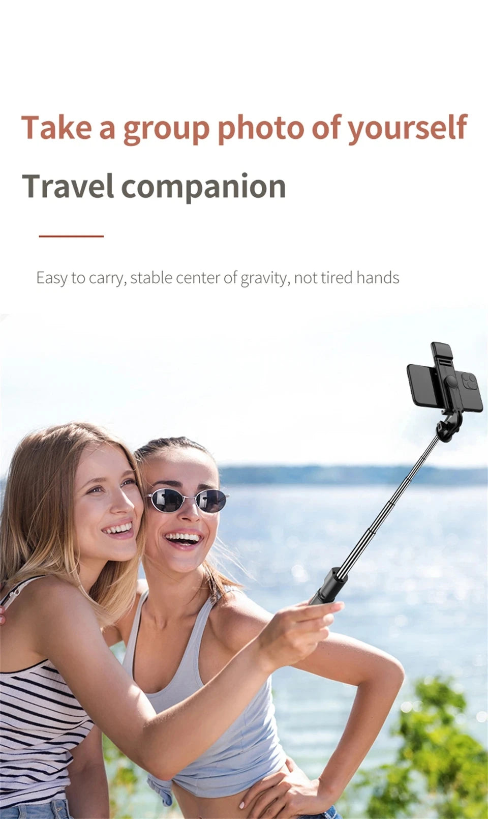 Bluetooth Selfie Stick Tripod Desktop Stand Phone Holder