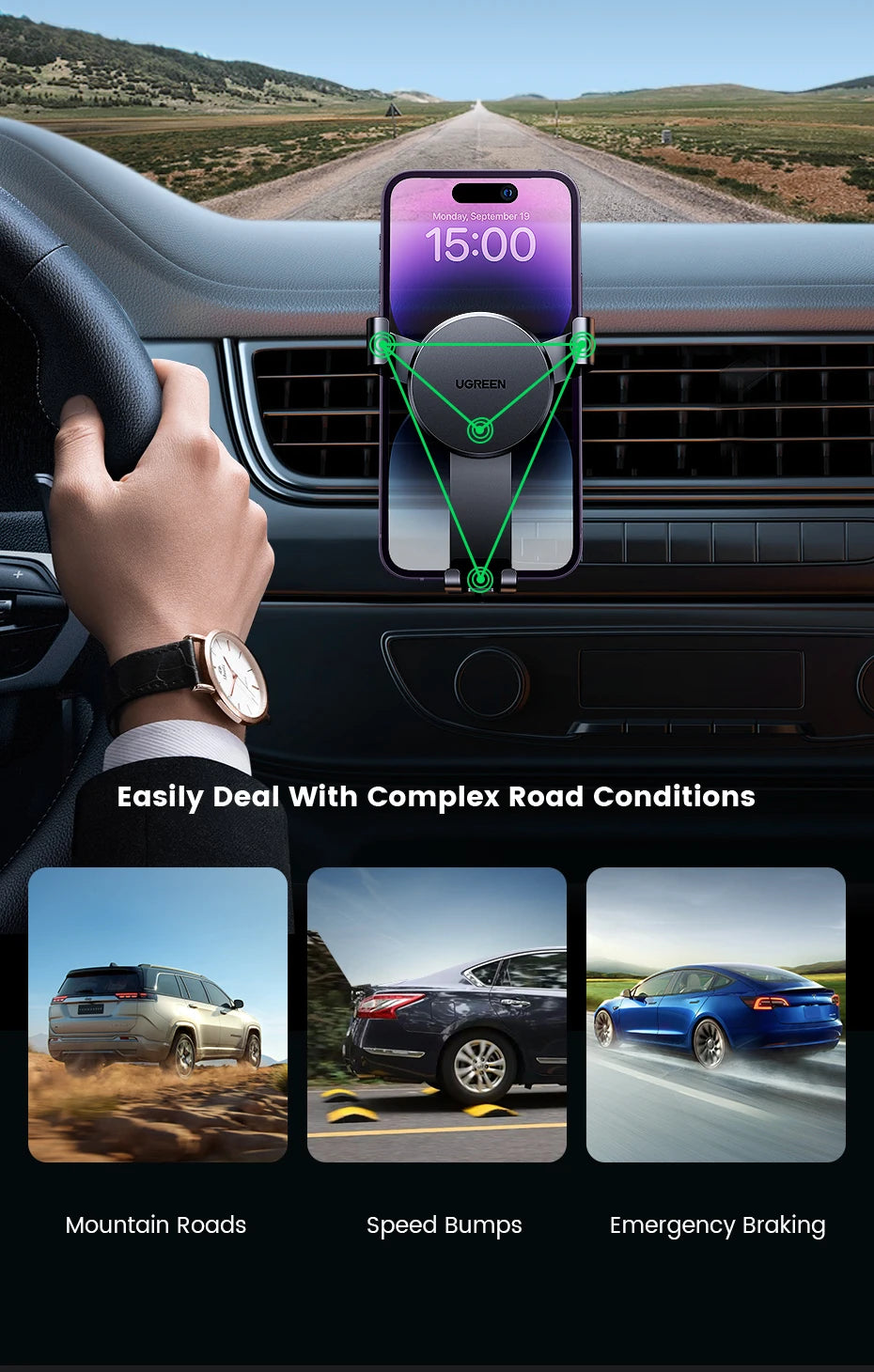 UGREEN Car Phone Holder Gravity Phone Stand