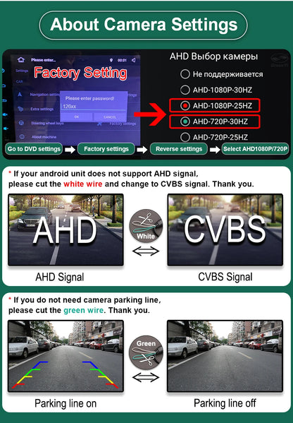 170 Degree 1920*1080P HD AHD Night Vision Vehicle Rear View