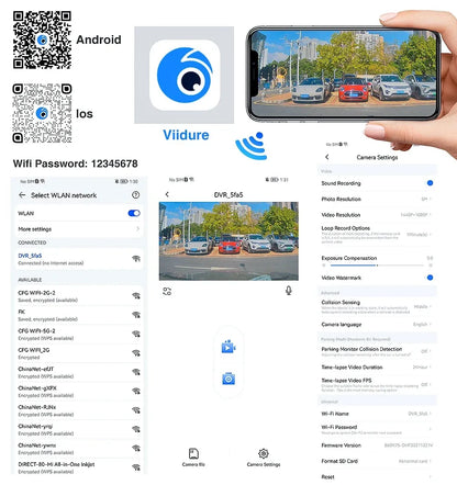 3 Channel Car DVR UHD 4K 3-Lens Inside Vehicle Dash Cam