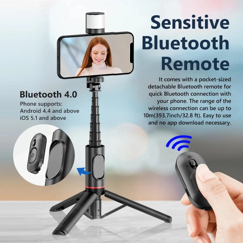 Q12S Foldable Wireless Selfie Stick Bluetooth Monopod