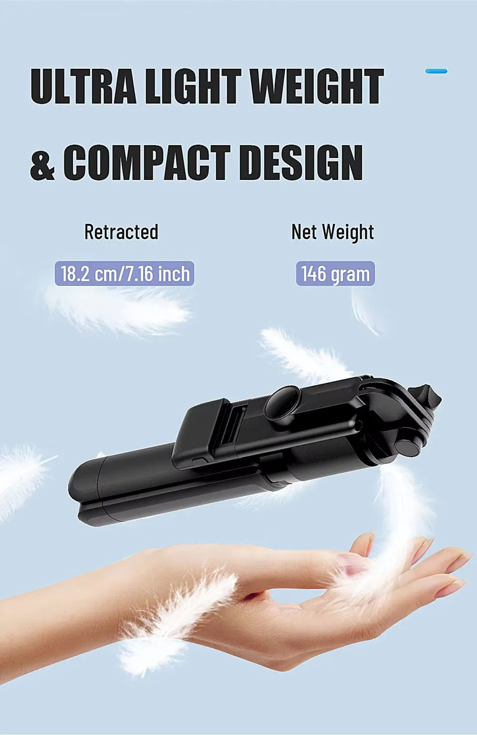 Bluetooth Selfie Stick Tripod Desktop Stand Phone Holder