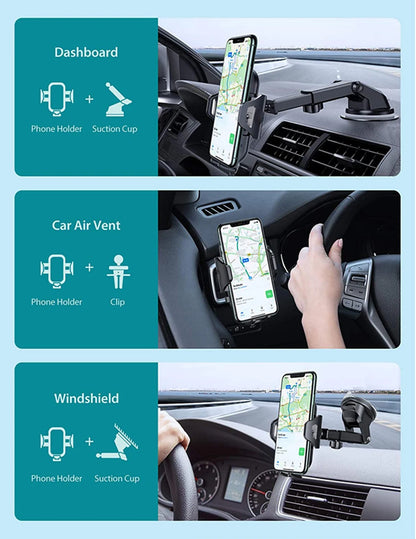 Car Phone Mount Long Arm Suction Cup Sucker Car Phone Holder