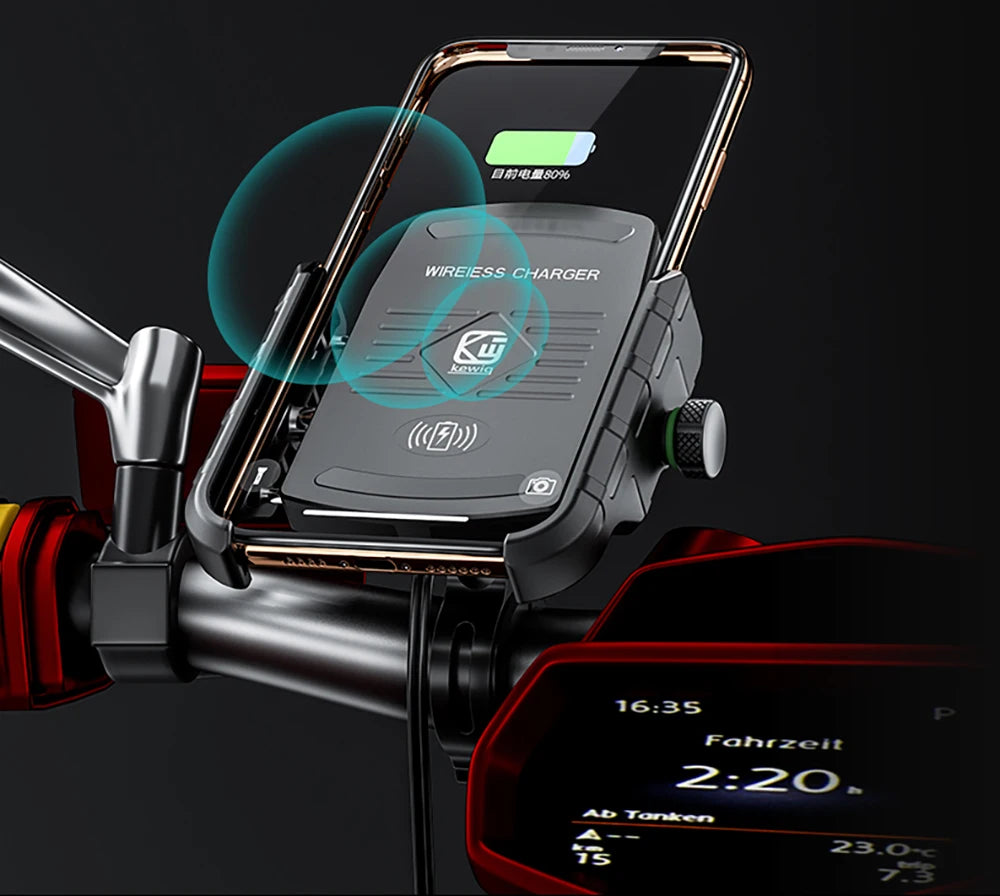 Motorcycle Phone Holder Wireless Charging Cradle 3.0 Quick Charger
