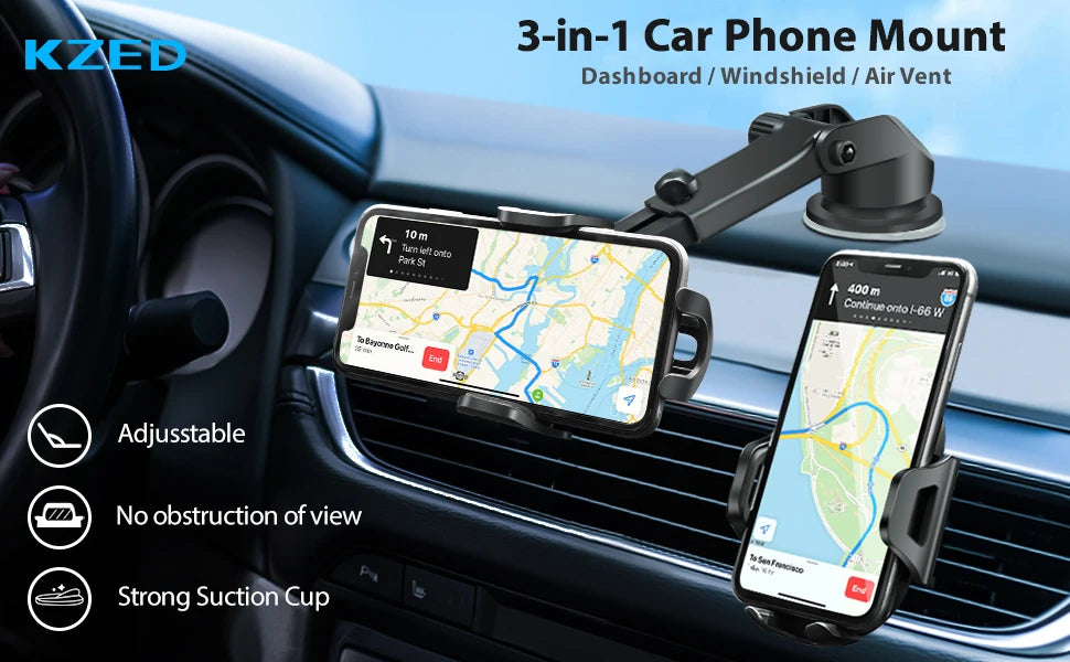 Car Phone Mount Long Arm Suction Cup Sucker Car Phone Holder