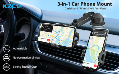 Car Phone Mount Long Arm Suction Cup Sucker Car Phone Holder