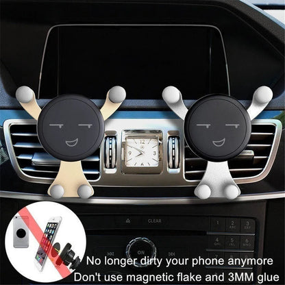 Gravity Car Phone Holder Air Vent Clip Smile Face