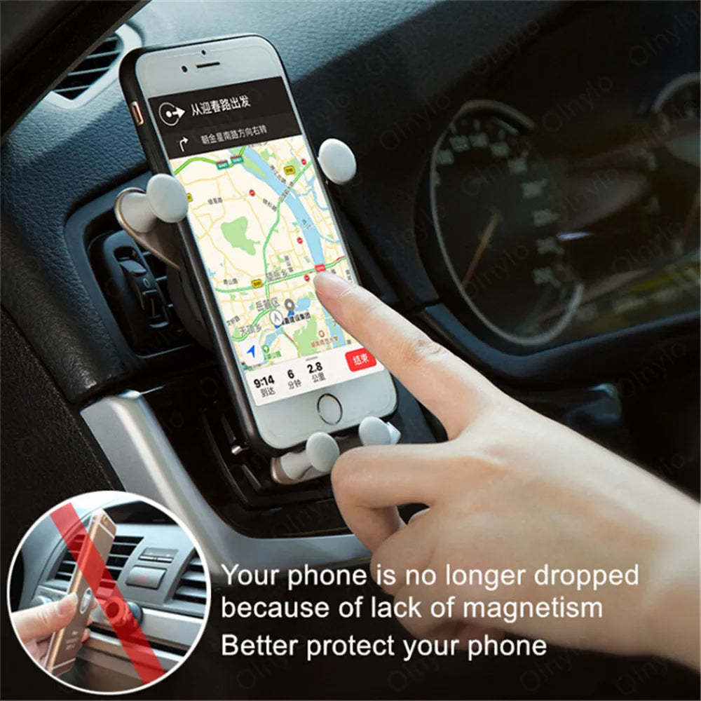 Gravity Car Phone Holder Air Vent Clip Smile Face