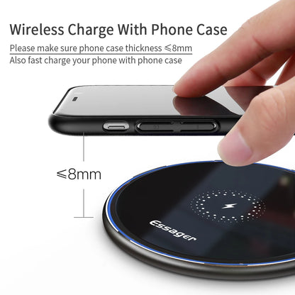 15W Fast Wireless Charger Visible Qi Wireless Charging Pad