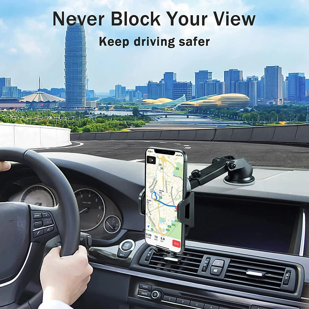 Car Phone Mount Long Arm Suction Cup Sucker Car Phone Holder