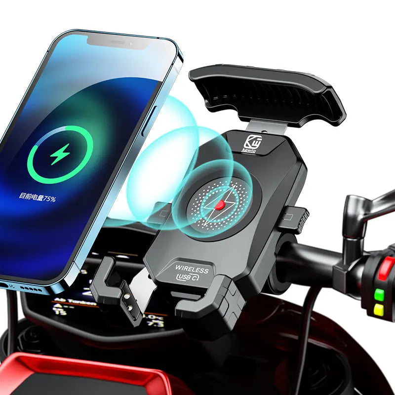 Motorcycle Phone Holder QC3.0 Wireless Charger Mobile Support