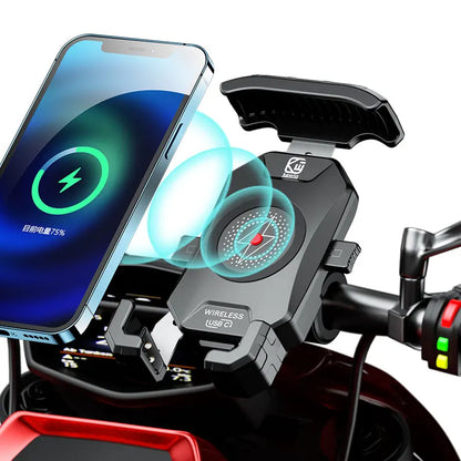Motorcycle Phone Holder QC3.0 Wireless Charger Mobile Support