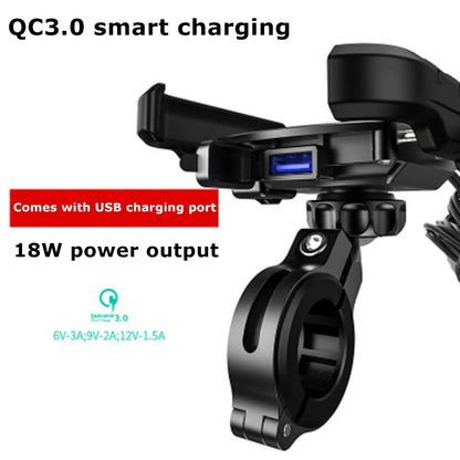 Motorcycle Phone Holder Wireless Charging Cradle 3.0 Quick Charger