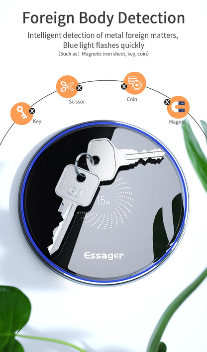 15W Fast Wireless Charger Visible Qi Wireless Charging Pad