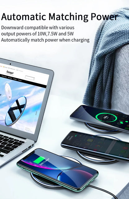 15W Fast Wireless Charger Visible Qi Wireless Charging Pad