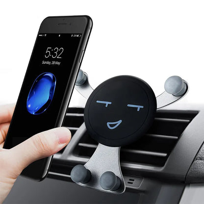 Gravity Car Phone Holder Air Vent Clip Smile Face