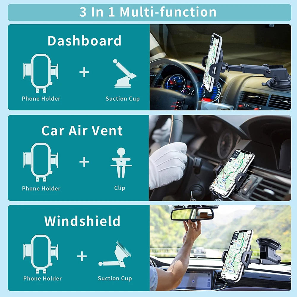 Car Phone Mount Long Arm Suction Cup Sucker Car Phone Holder