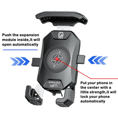 Motorcycle Phone Holder QC3.0 Wireless Charger Mobile Support