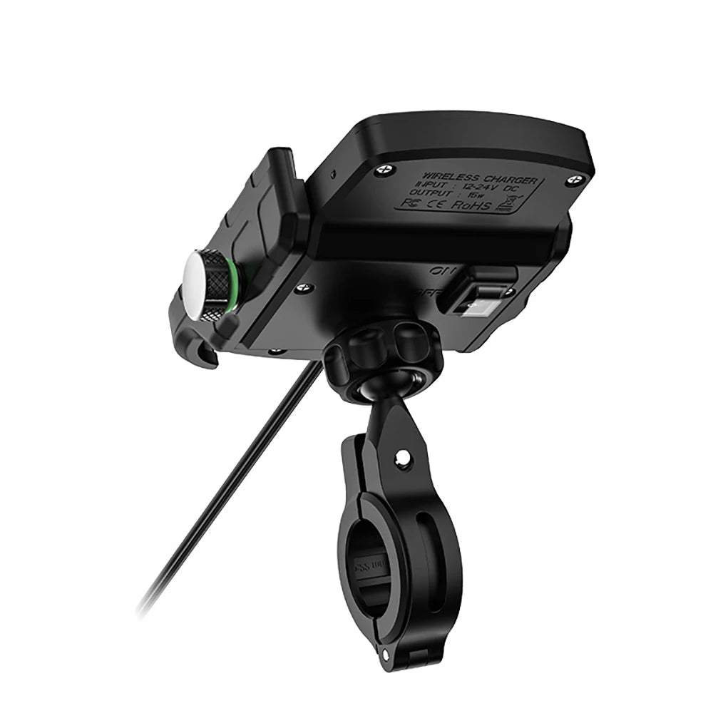 Motorcycle Phone Holder Wireless Charging Cradle 3.0 Quick Charger