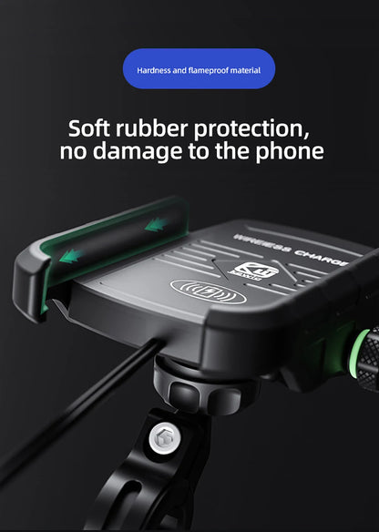 Motorcycle Phone Holder Wireless Charging Cradle 3.0 Quick Charger