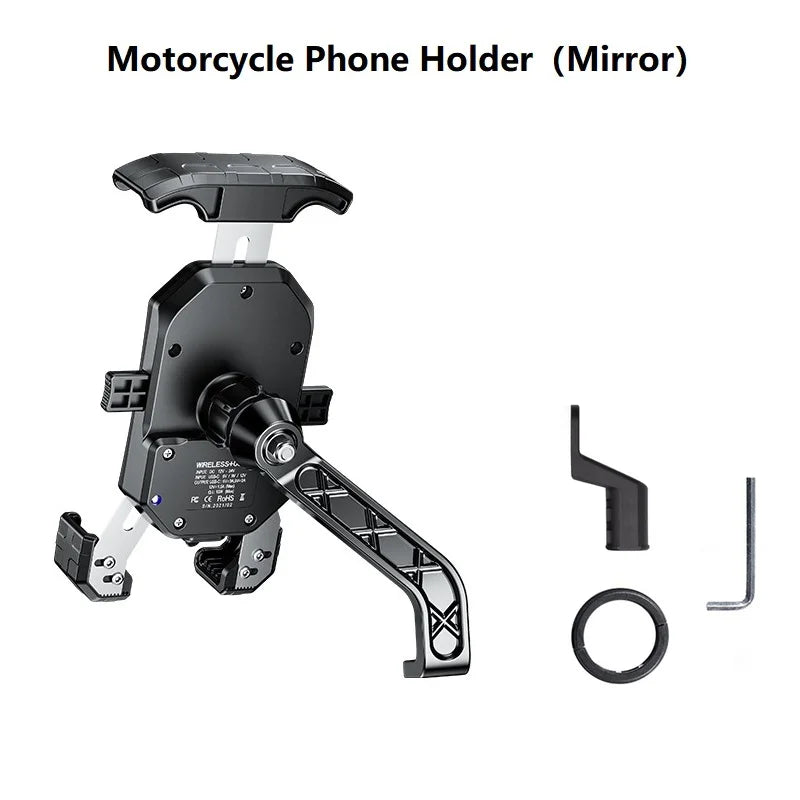 Motorcycle Phone Holder QC3.0 Wireless Charger Mobile Support