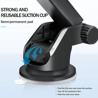 Car Phone Mount Long Arm Suction Cup Sucker Car Phone Holder