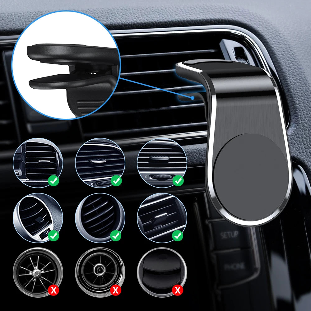 AUFU Magnetic Phone Holder in Car Stand Magnet L-Type