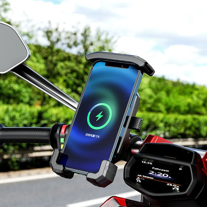 Motorcycle Phone Holder QC3.0 Wireless Charger Mobile Support