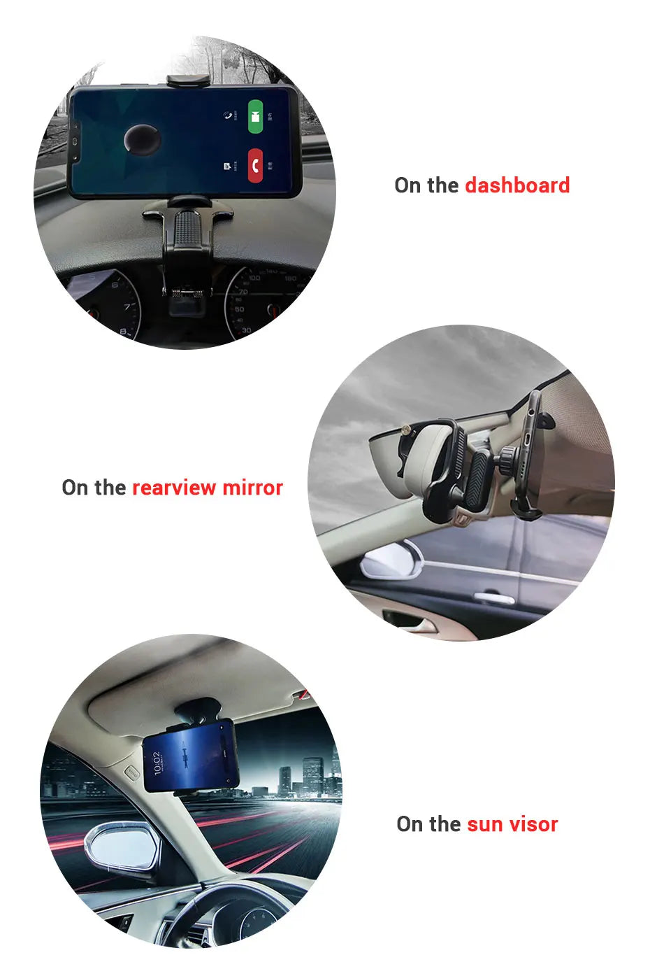 360-Degree Rotation Car Phone Holder Clip Car Smartphone