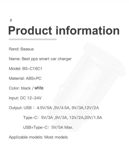 Baseus USB Car Charger Quick Charge Fast Car USB Charger