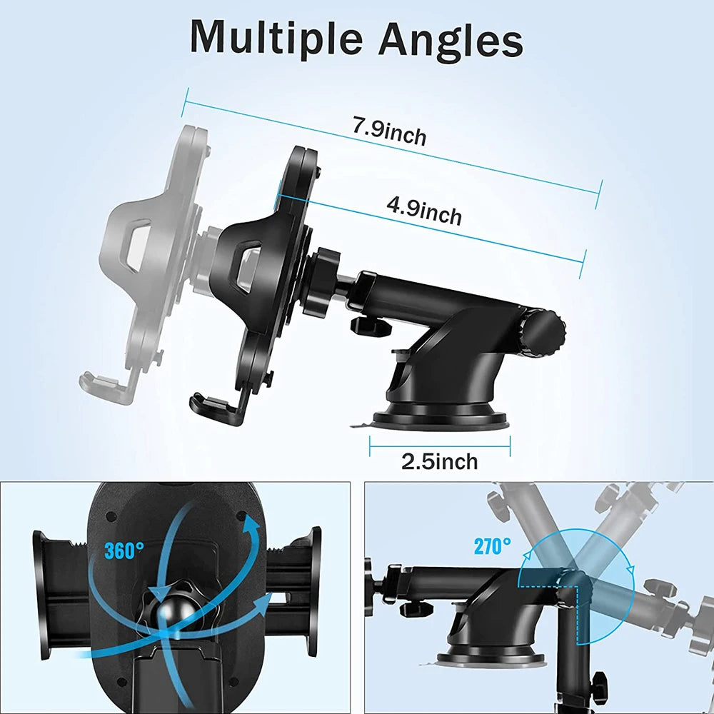 Car Phone Mount Long Arm Suction Cup Sucker Car Phone Holder