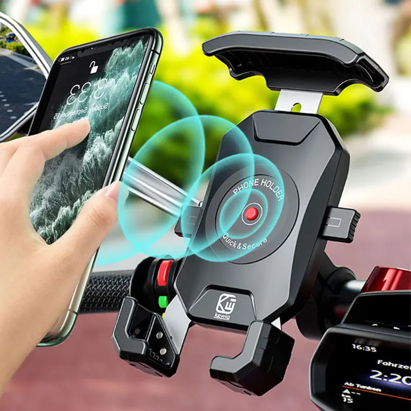 Motorcycle Phone Holder QC3.0 Wireless Charger Mobile Support