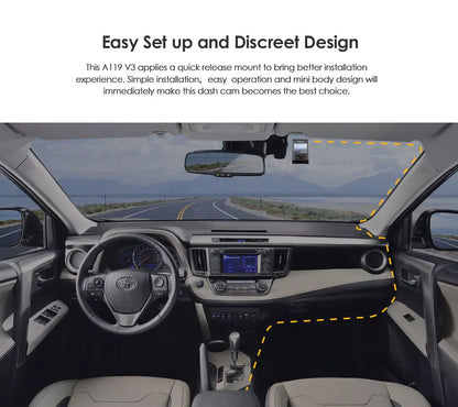 VIOFO A119 V3 2K Car DVR Super Night Vision Quad HD Dash Camera