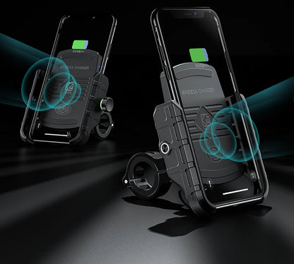 Motorcycle Phone Holder Wireless Charging Cradle 3.0 Quick Charger
