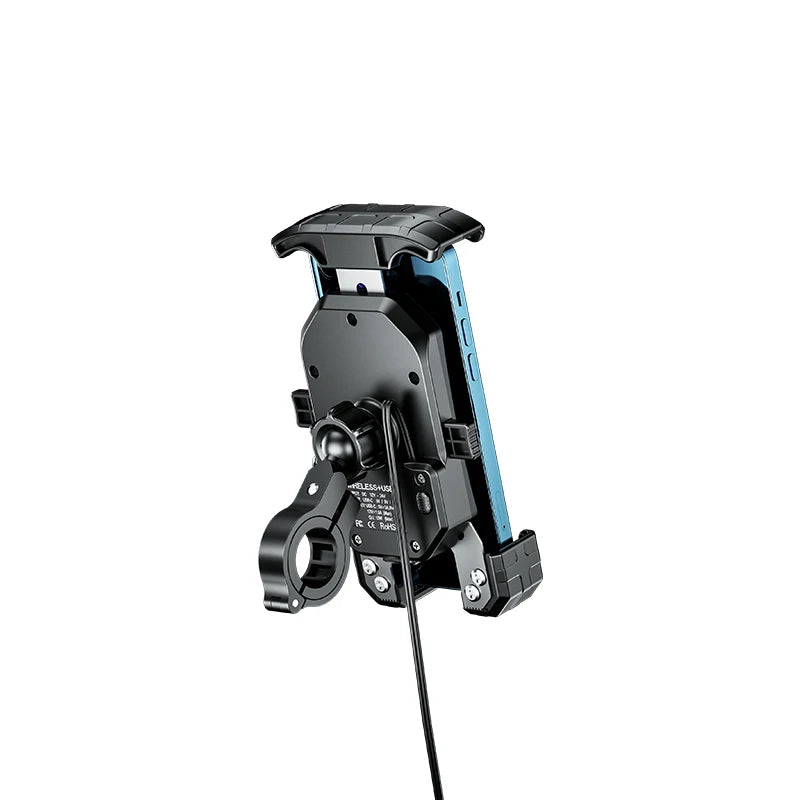 Motorcycle Phone Holder QC3.0 Wireless Charger Mobile Support