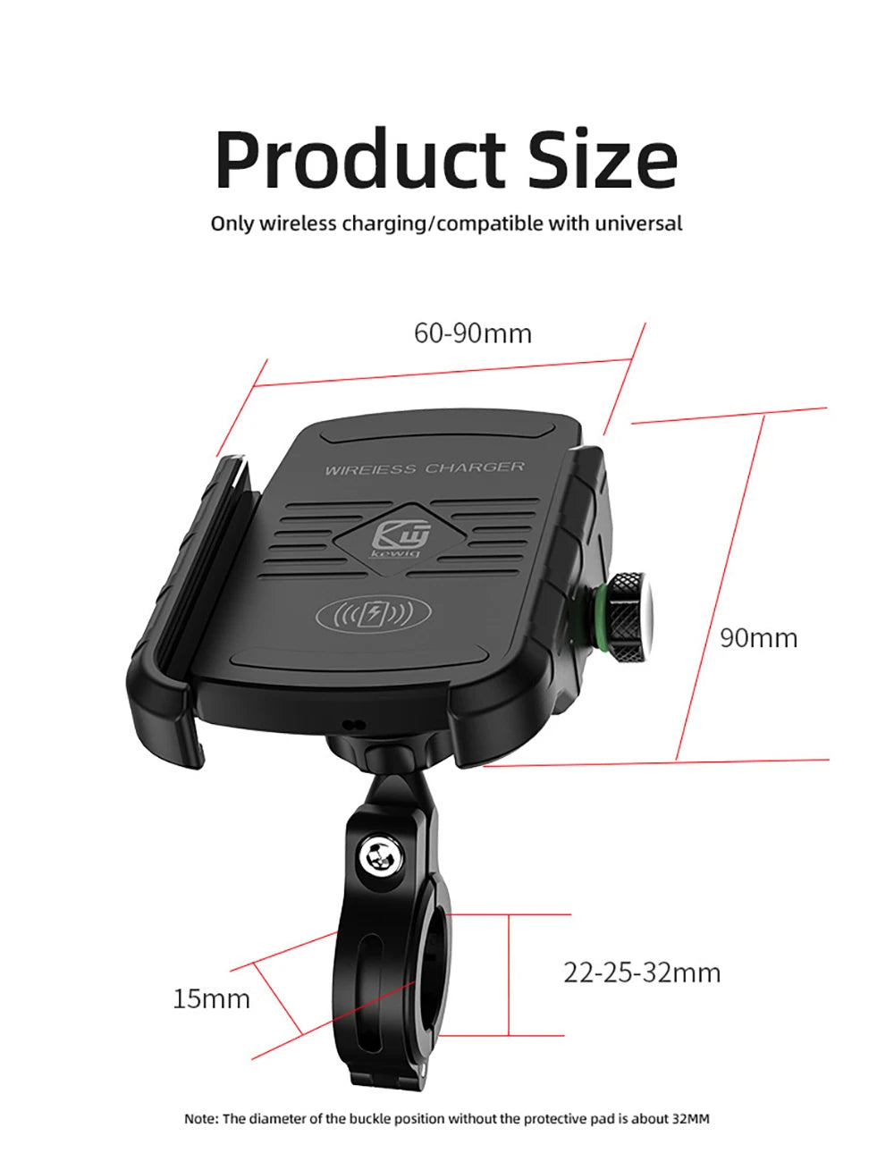 Motorcycle Phone Holder Wireless Charging Cradle 3.0 Quick Charger