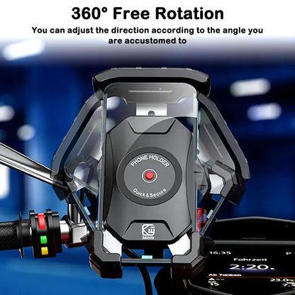Motorcycle Phone Holder QC3.0 Wireless Charger Mobile Support