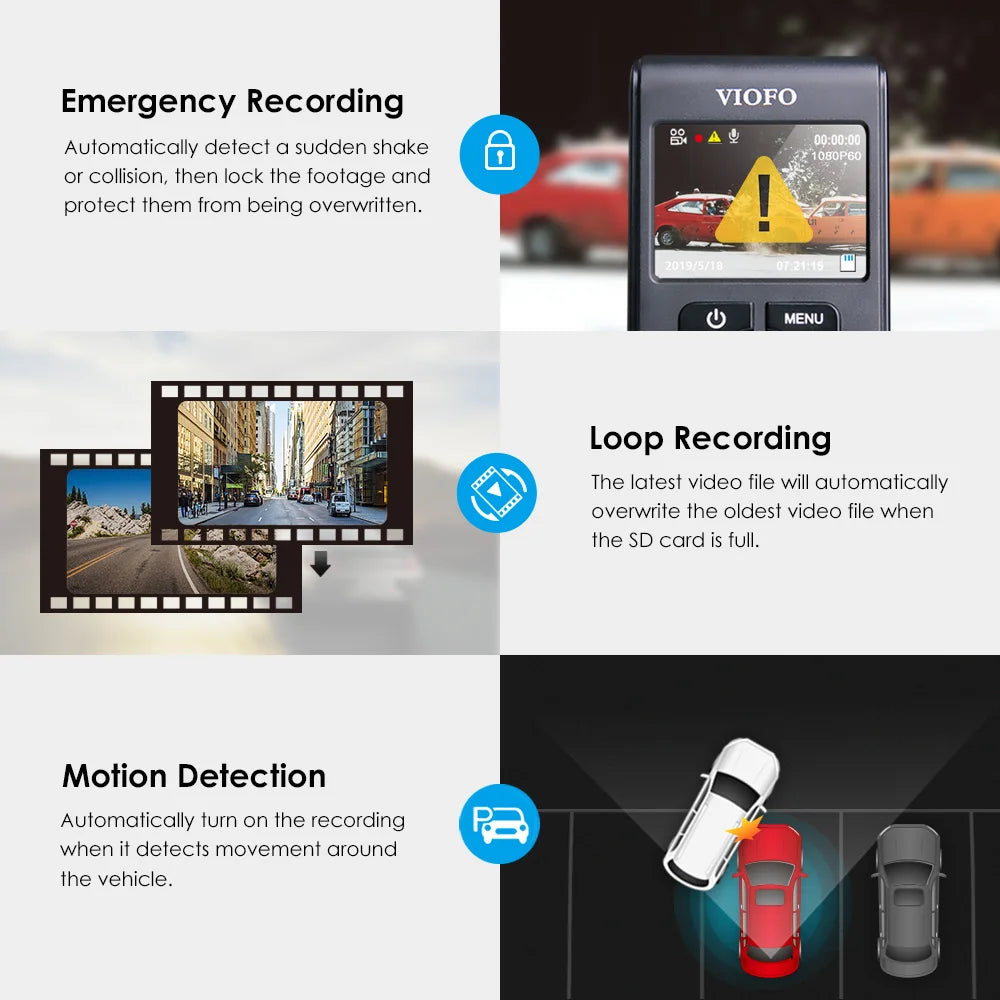VIOFO A119 V3 2K Car DVR Super Night Vision Quad HD Dash Camera